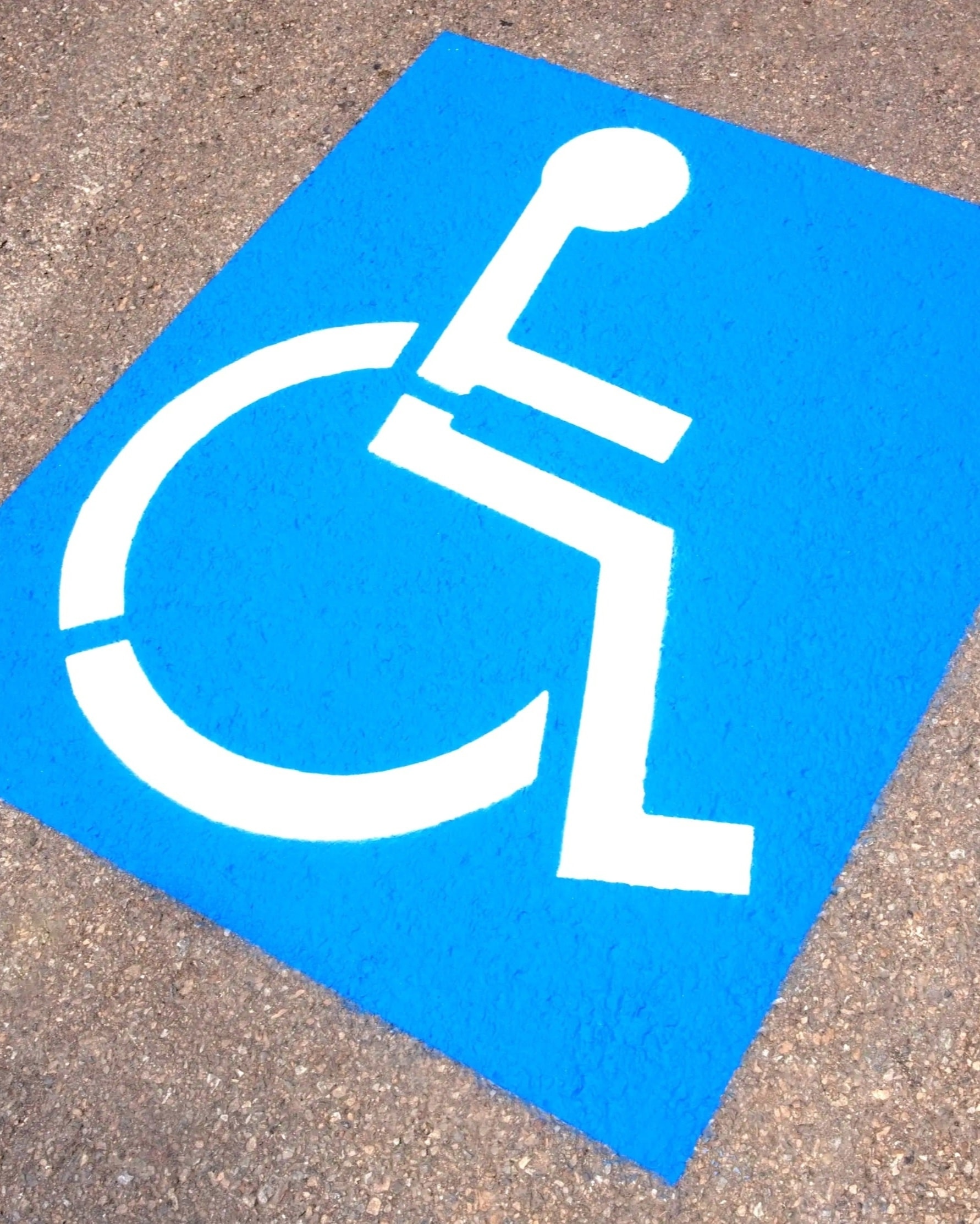 Fresh ADA accessible parking stencil